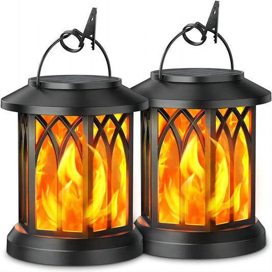 2-Pack Flickering Flame Solar Lanterns
