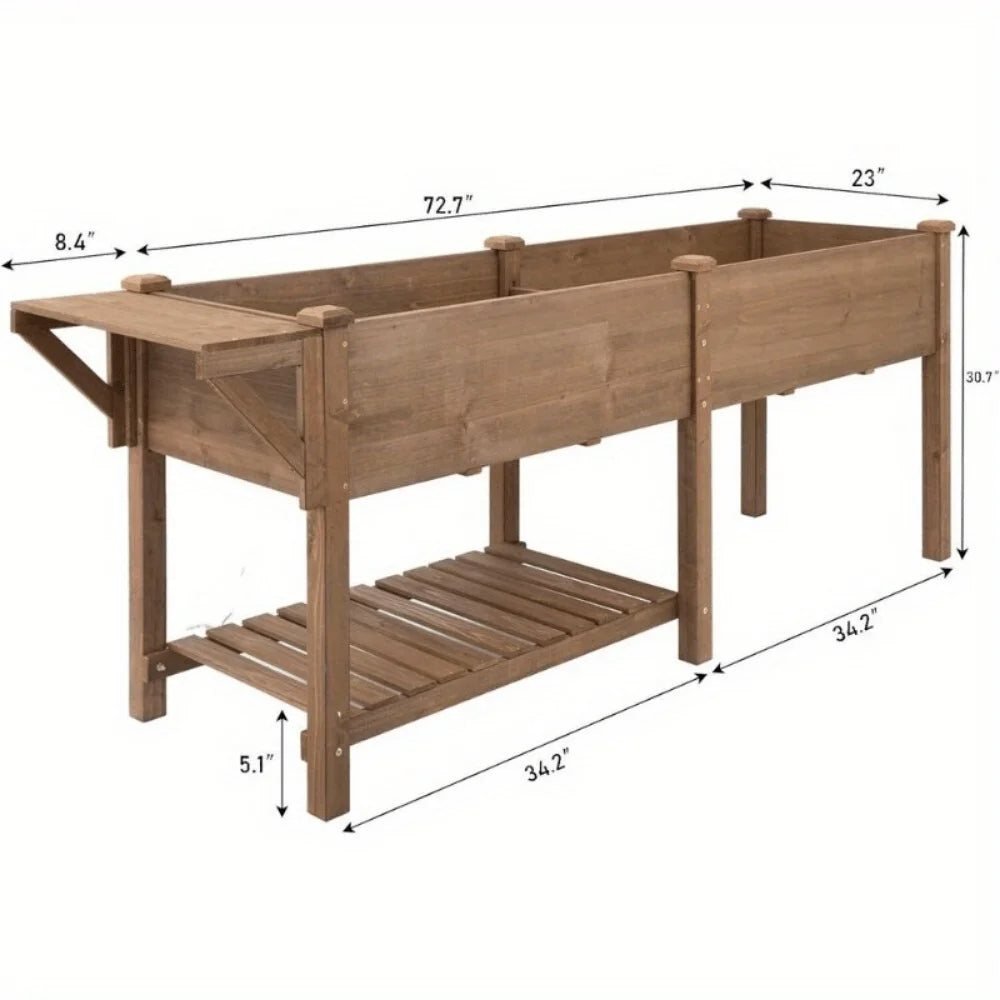 Raised Garden Bed Outdoor Wooden Elevated Garden Box
