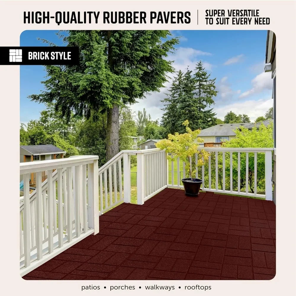 Rubber Interlocking Brick Tiles Set