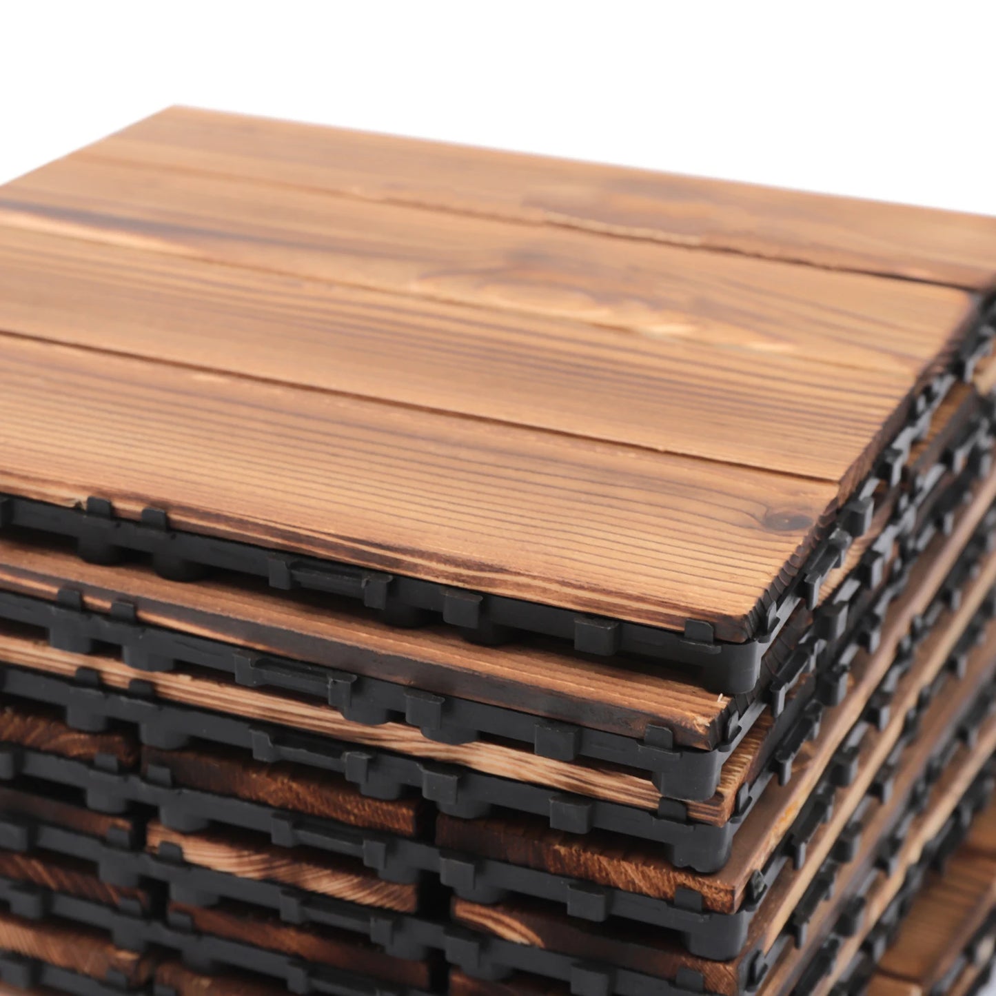 Patio Interlocking Wood Floor Tiles Set
