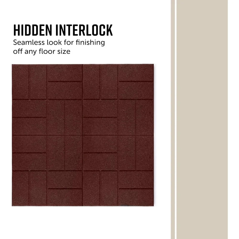 Rubber Interlocking Brick Tiles Set