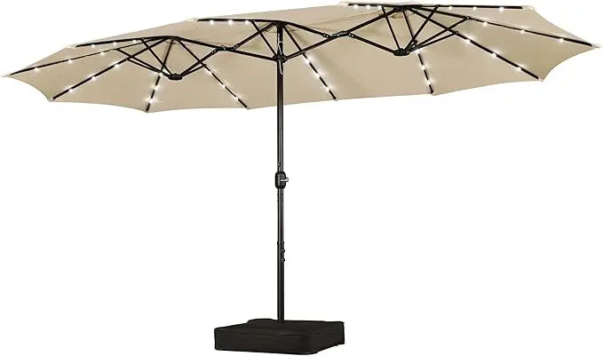 Large Patio Umbrella with Solar LED Lights