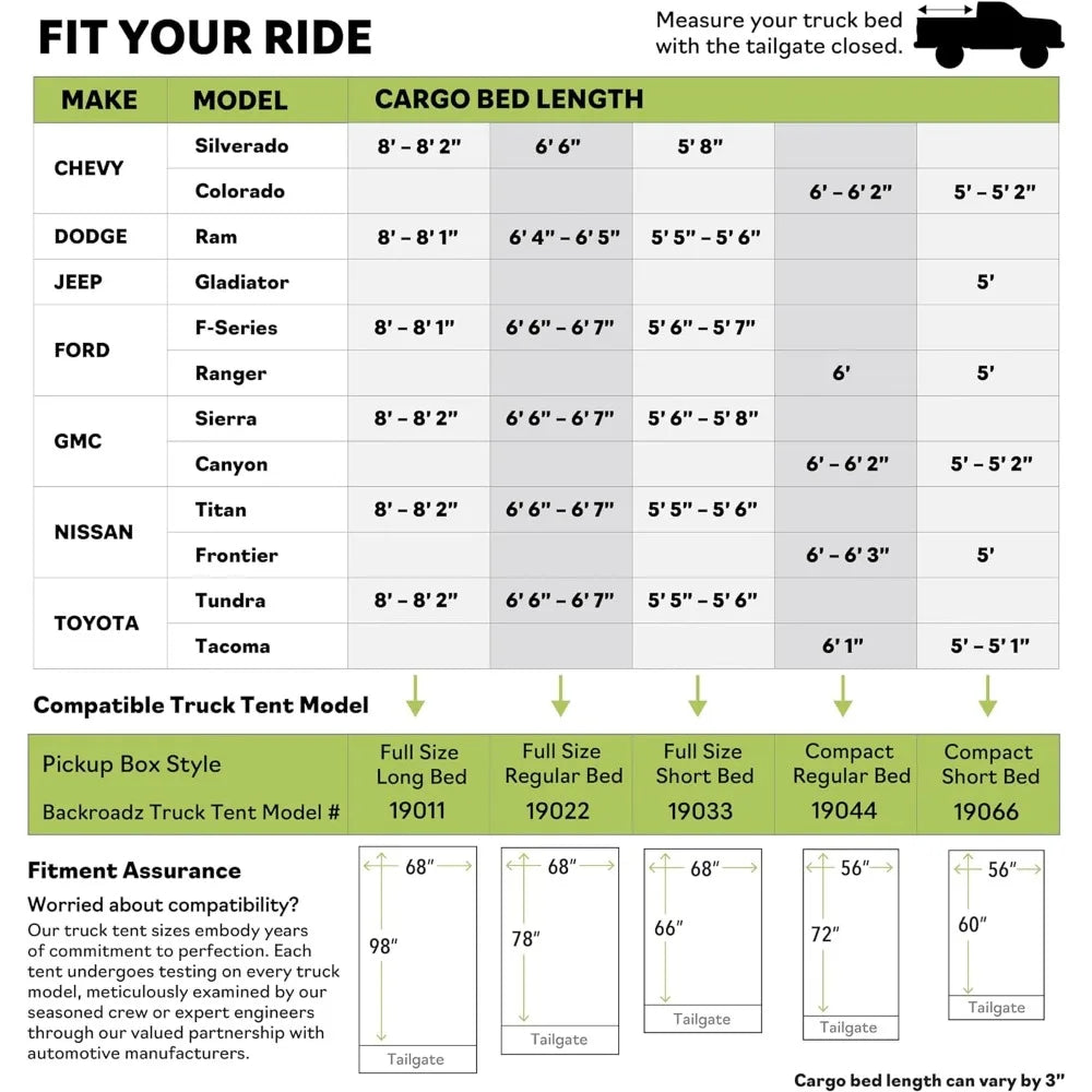 Truck Bed 2 Person Camping Tent