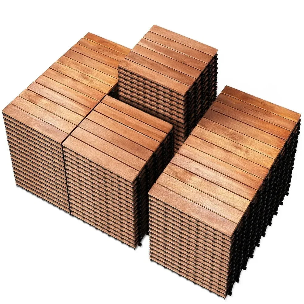 Garden Flooring, Solid Acacia Wood Interlocking Terrace Decking