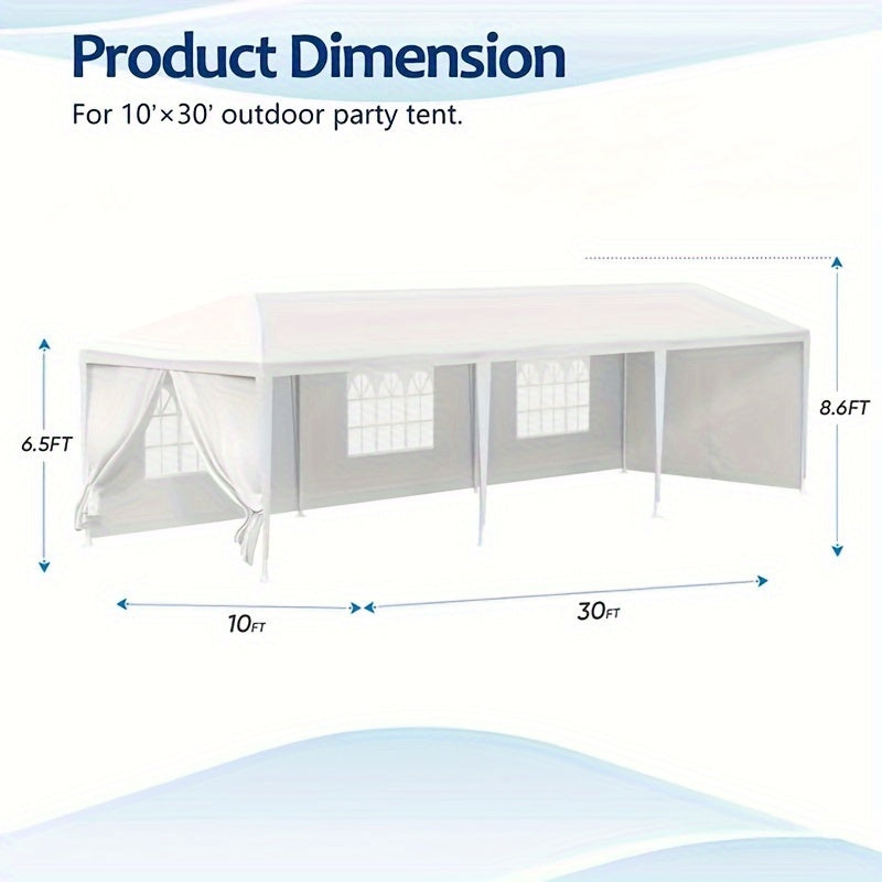 10x30ft Outdoor Canopy Party Tent with 8 Removable Sidewalls