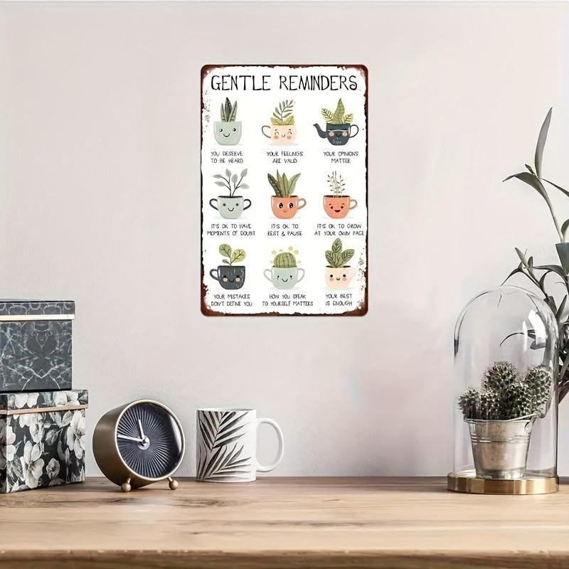 Gentle Reminders Metal Tin Sign – 8x12 Inches