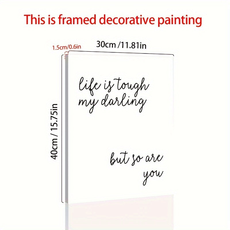 "Life Is Tough" Inspirational Typography Canvas Wall Art