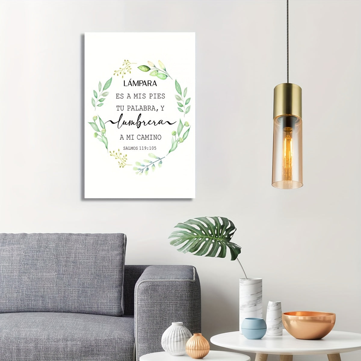 1piece Salmos 119:105, Lampara Es A Mis Pies Tu Palabra, Canvas Art Poster