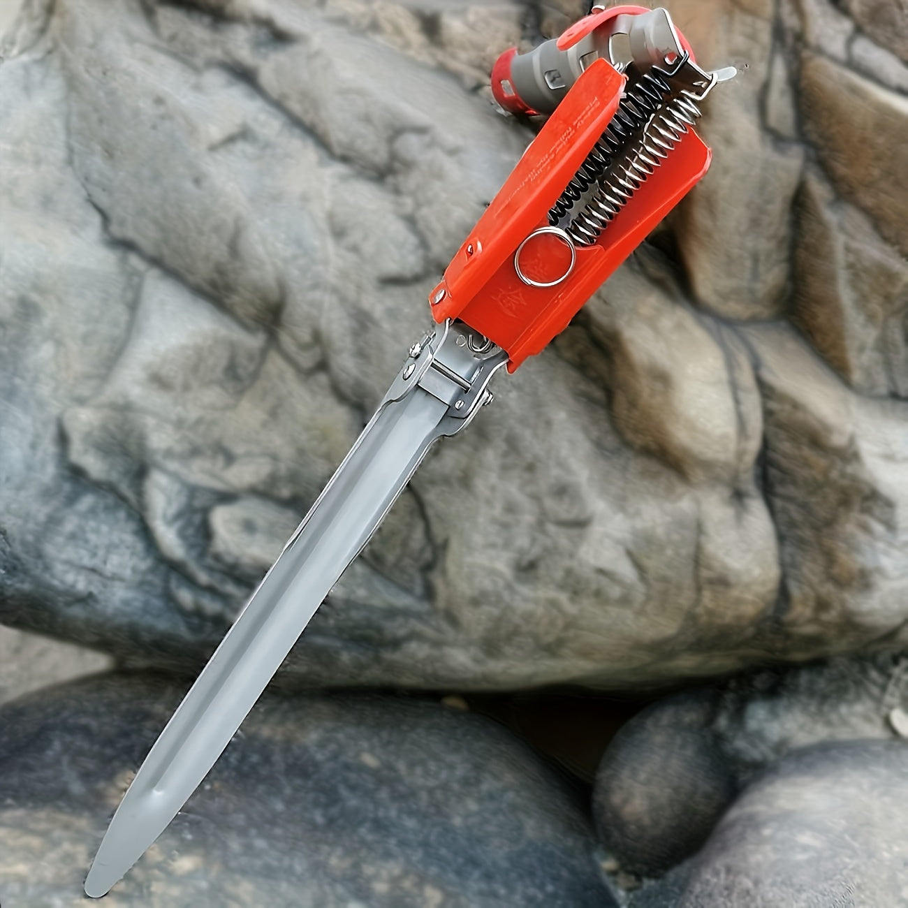 Automatic Fishing Rod Holder with Spring-Loaded Hook