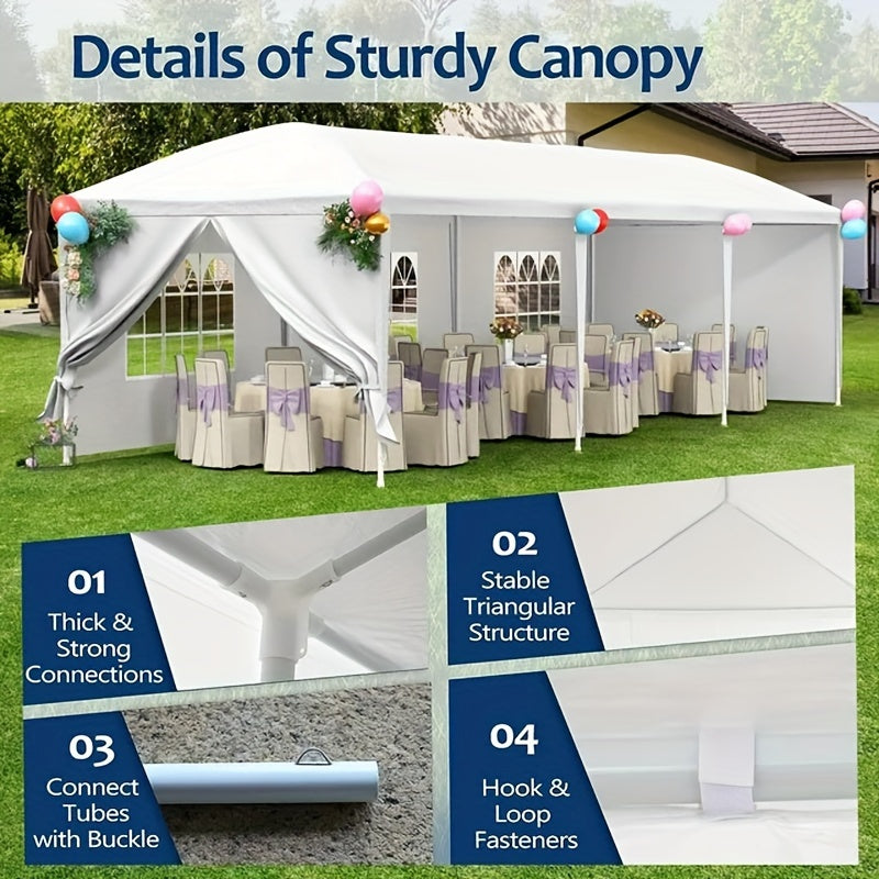 10x30ft Outdoor Canopy Party Tent with 8 Removable Sidewalls