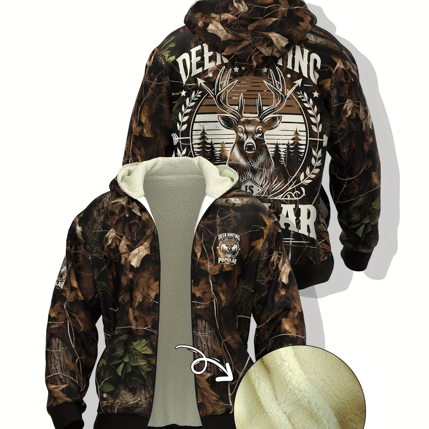 Men's Big & Tall Deer Hunting Hoodie PLUS SIZE