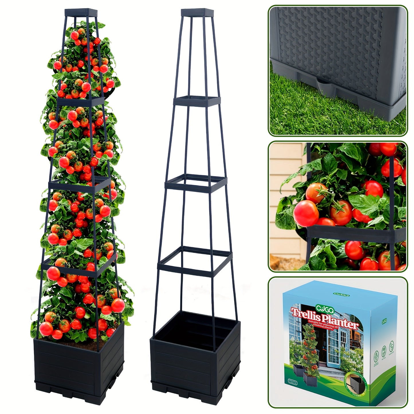 Tomato Planter Box with Trellis 2 Pack