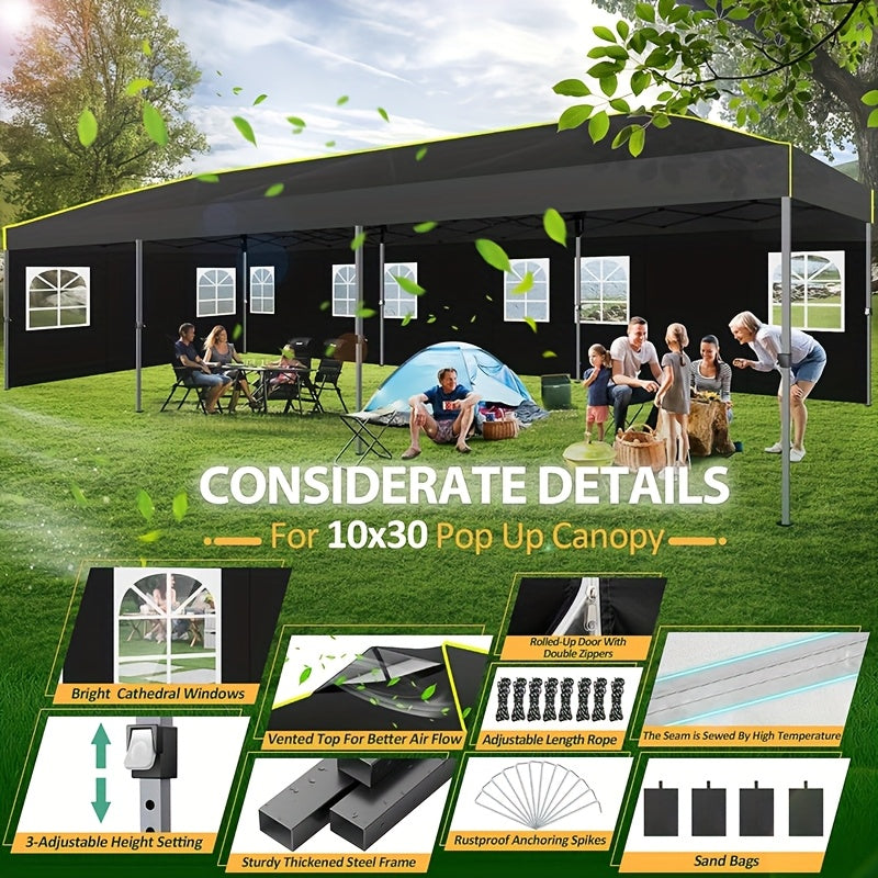10x30 Pop-Up Canopy with Detachable Side Walls