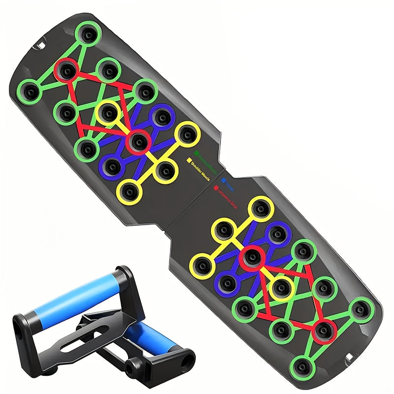 1pc Foldable Push-Up Board with 28 Colorful Holes -