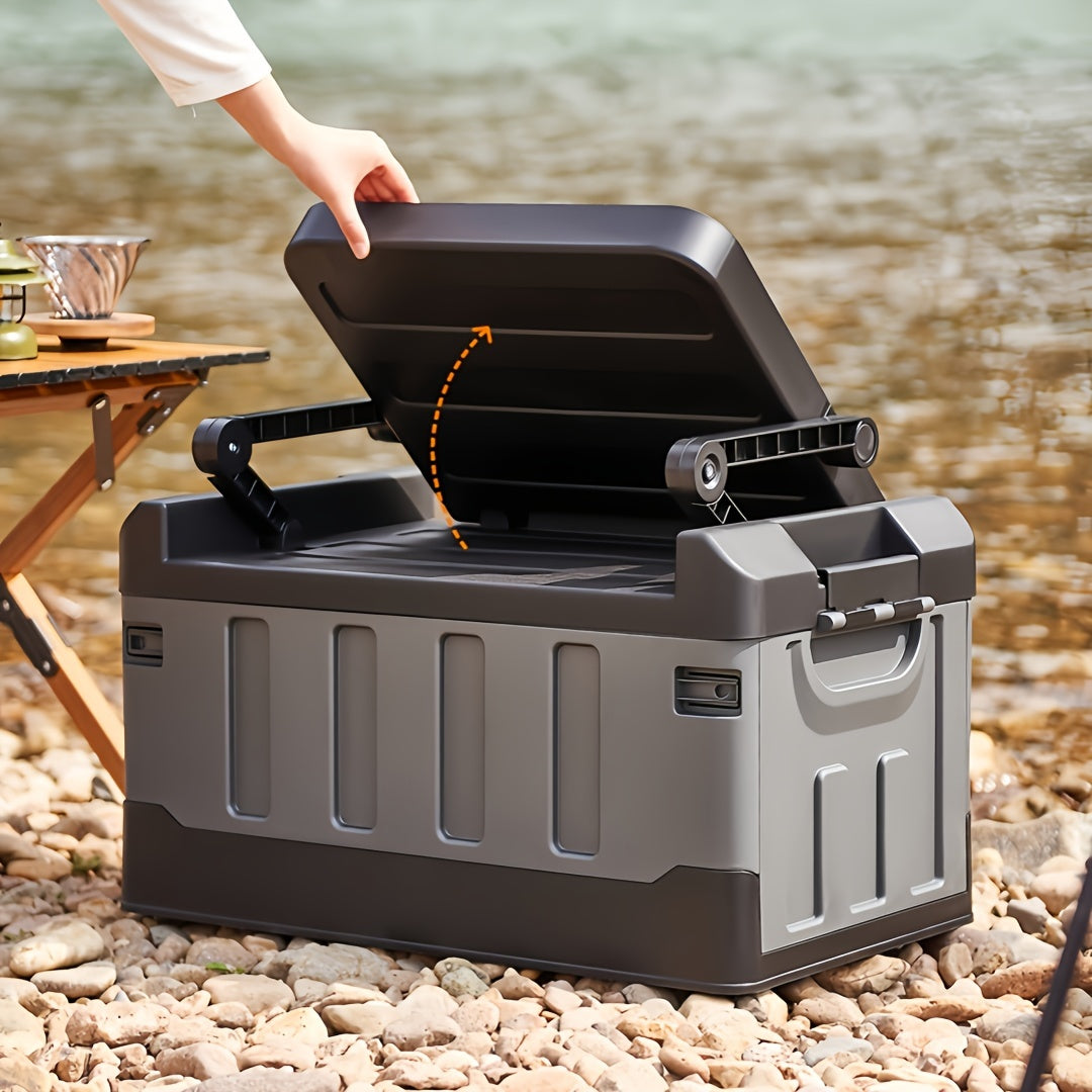 Folding Storage Stool with Backrest