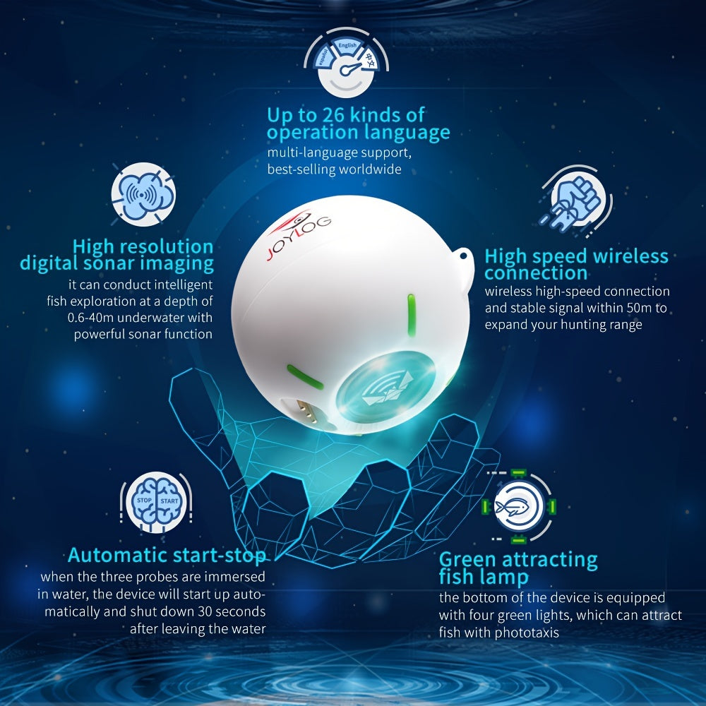 Smart Sonar Fish Finder with Rechargeable Sensor