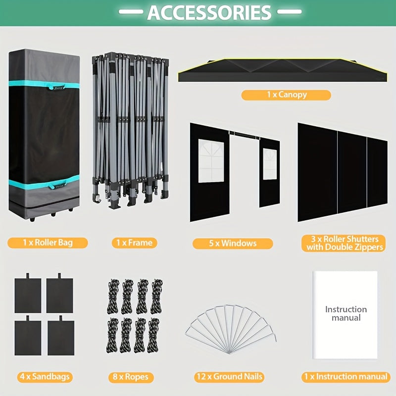 10x30 Pop-Up Canopy with Detachable Side Walls