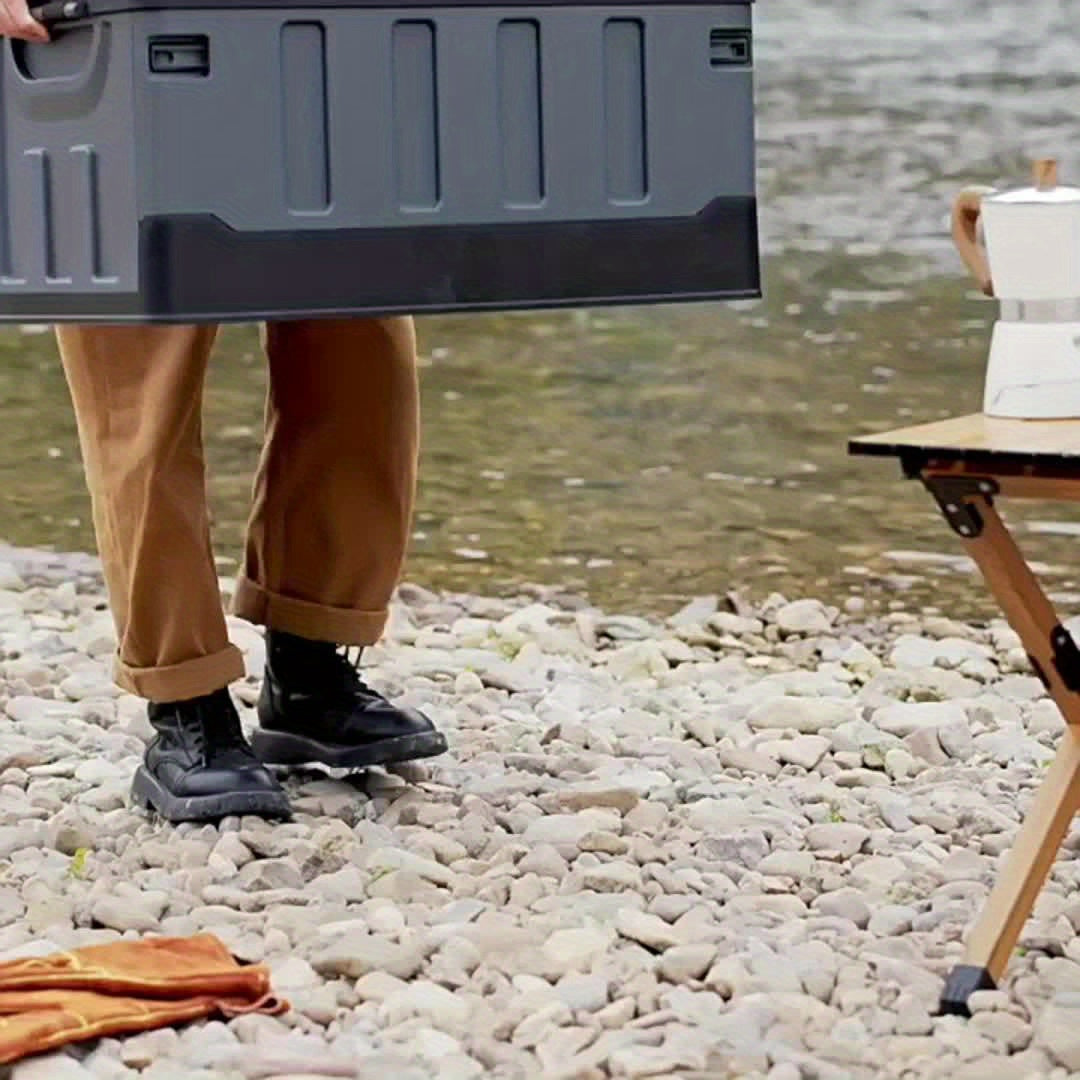 Folding Storage Stool with Backrest