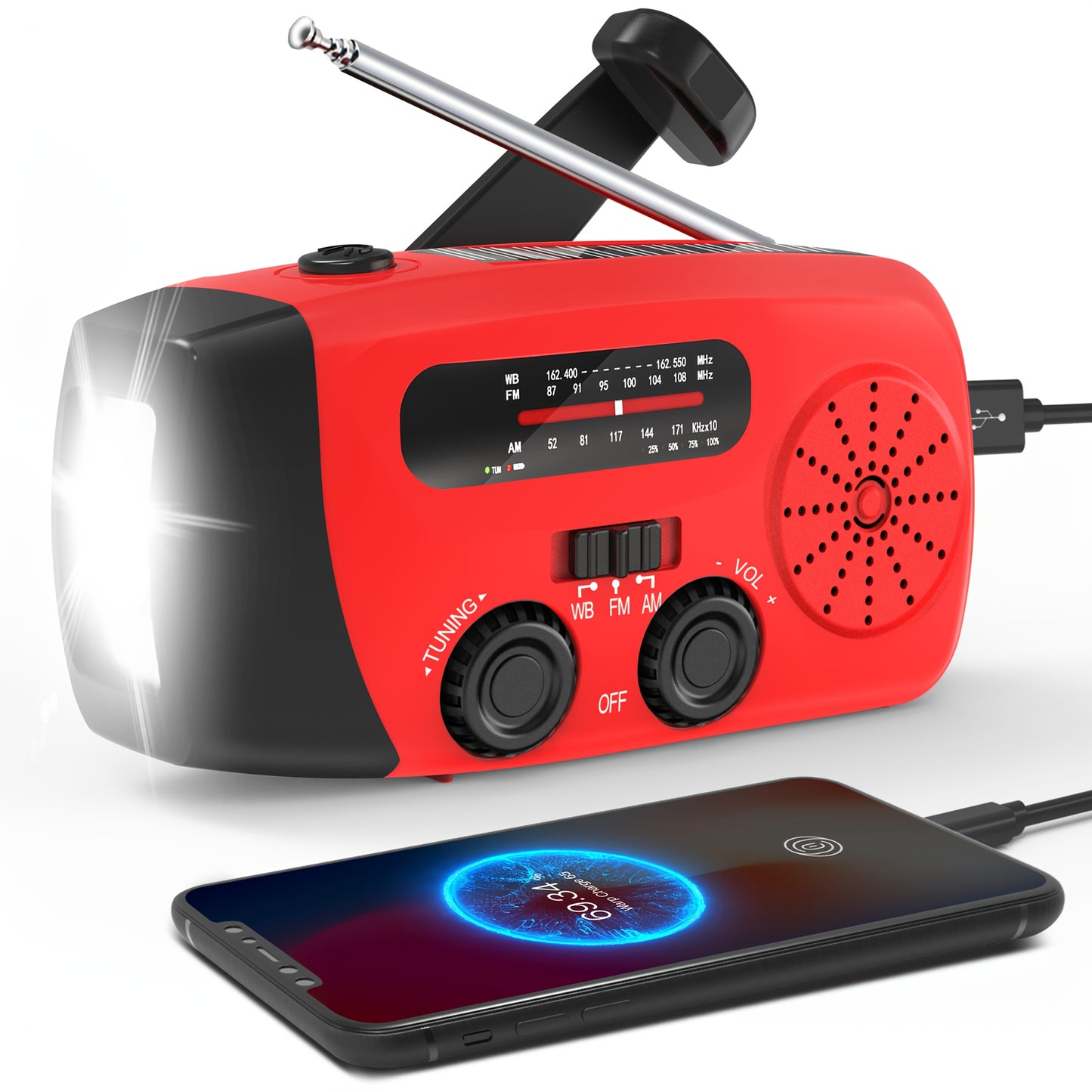 Emergency Radio: Solar-Powered, AM/FM Portable Weather Radio