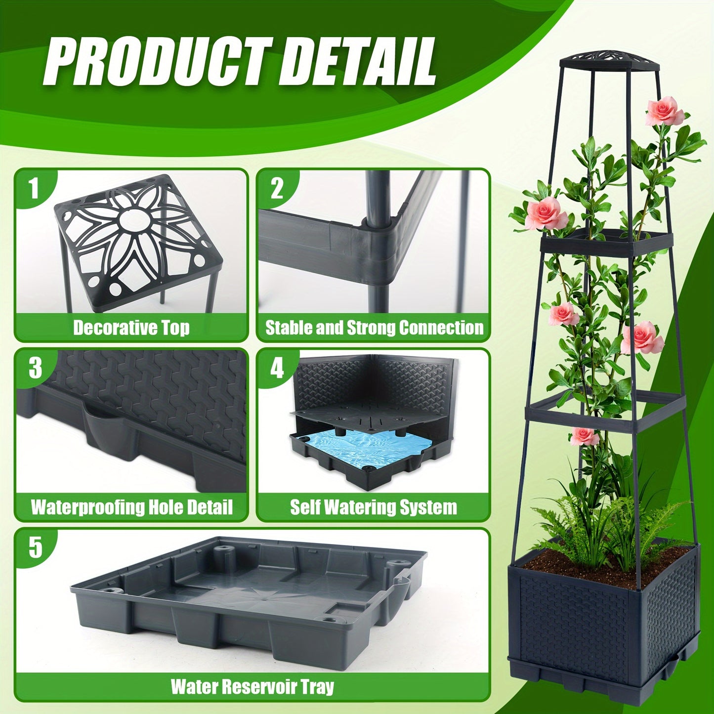 Tomato Planter Box with Trellis 2 Pack