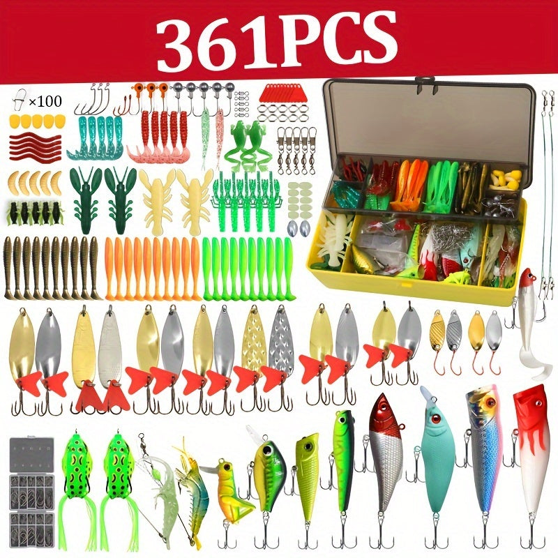 361-Piece Fishing Lure Kit with Tackle Box