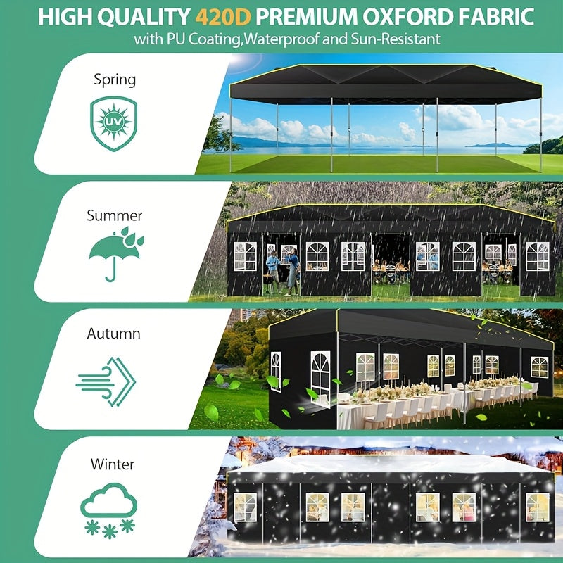 10x30 Pop-Up Canopy with Detachable Side Walls