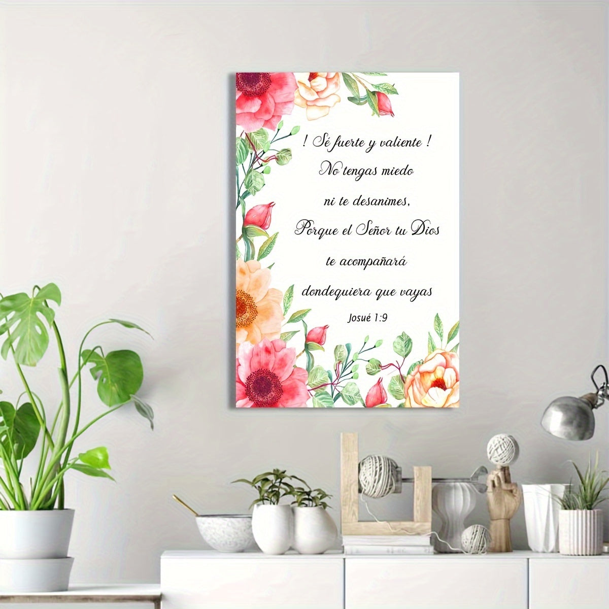 Spanish Verse Sed Valiente, Josue 1:9 Canvas Art Poster