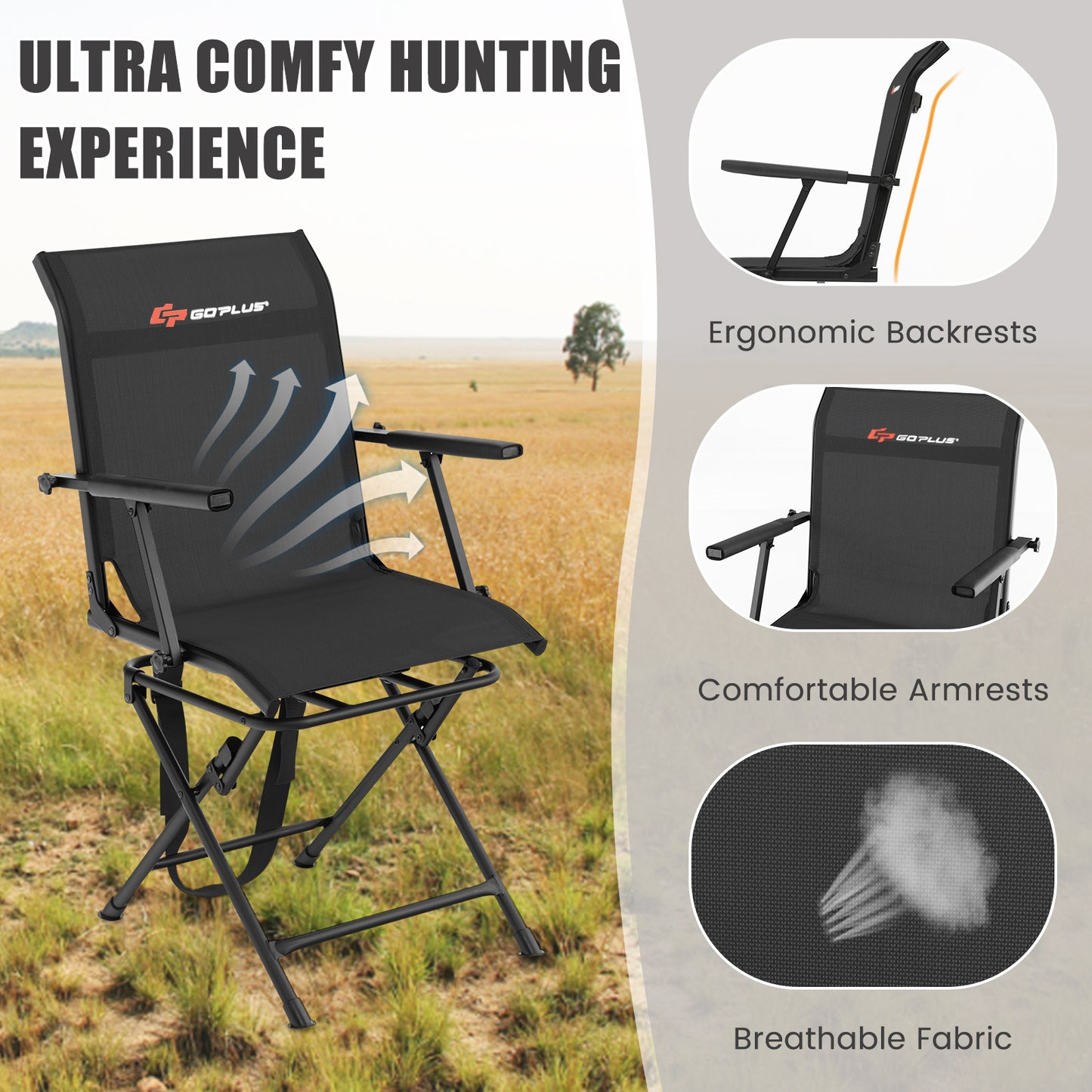 GOPLUS Swivel 360° Hunting Chair, ,