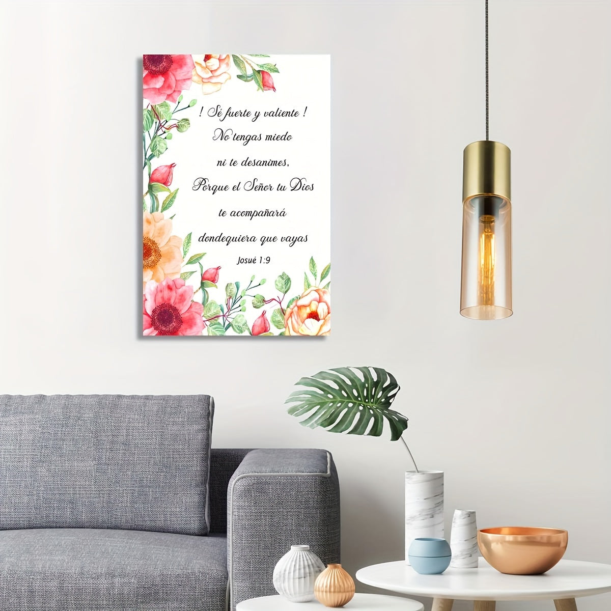 Spanish Verse Sed Valiente, Josue 1:9 Canvas Art Poster