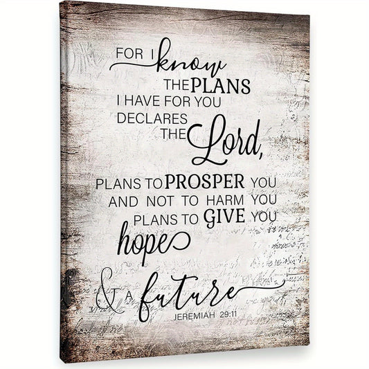 Jeremiah 29 11 Wall Art, "For I Know The Plans I Have For You", Wood Framed Canvas Painting