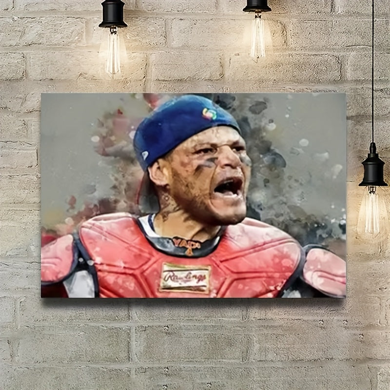 1pc Exquisite Wooden Frame, Yadier Molina Baseball Poster