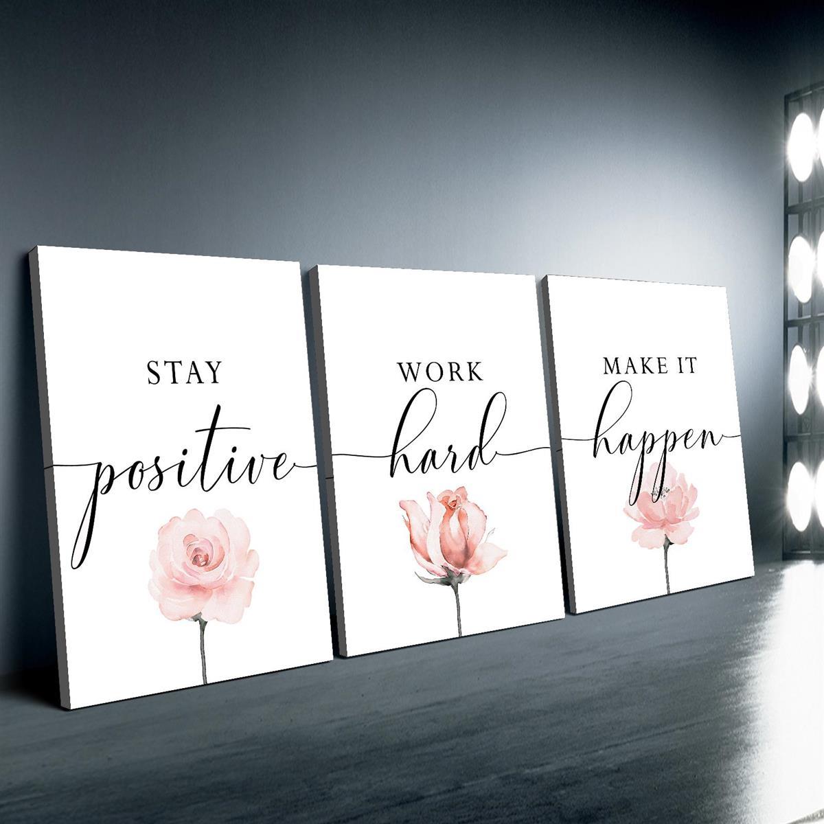 3 Piece Motivational Canvas Paintings