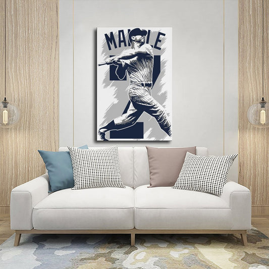 Baseball Mickey Mantle Canvas Poster