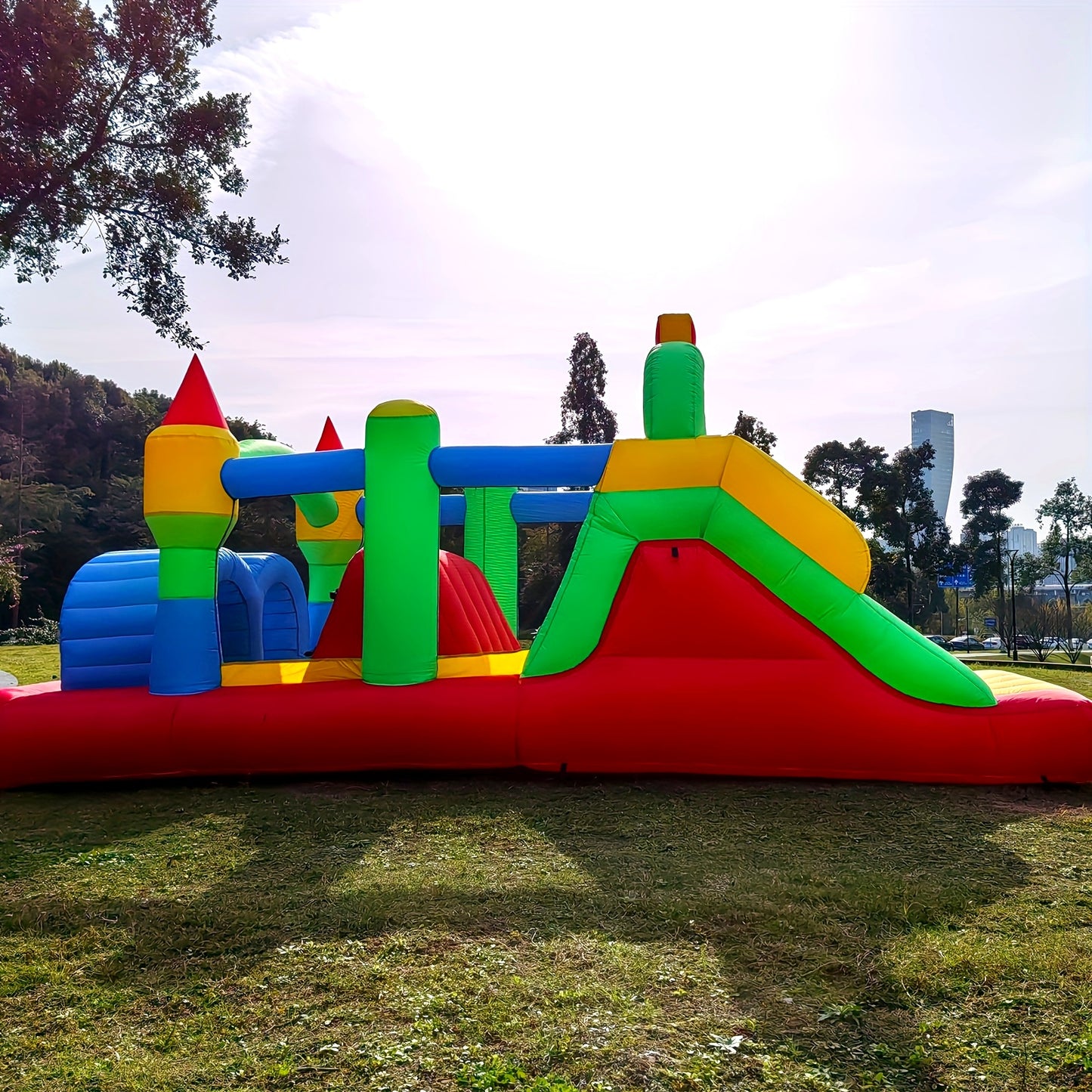 Inflatable Bounce House with Slide & Obstacles