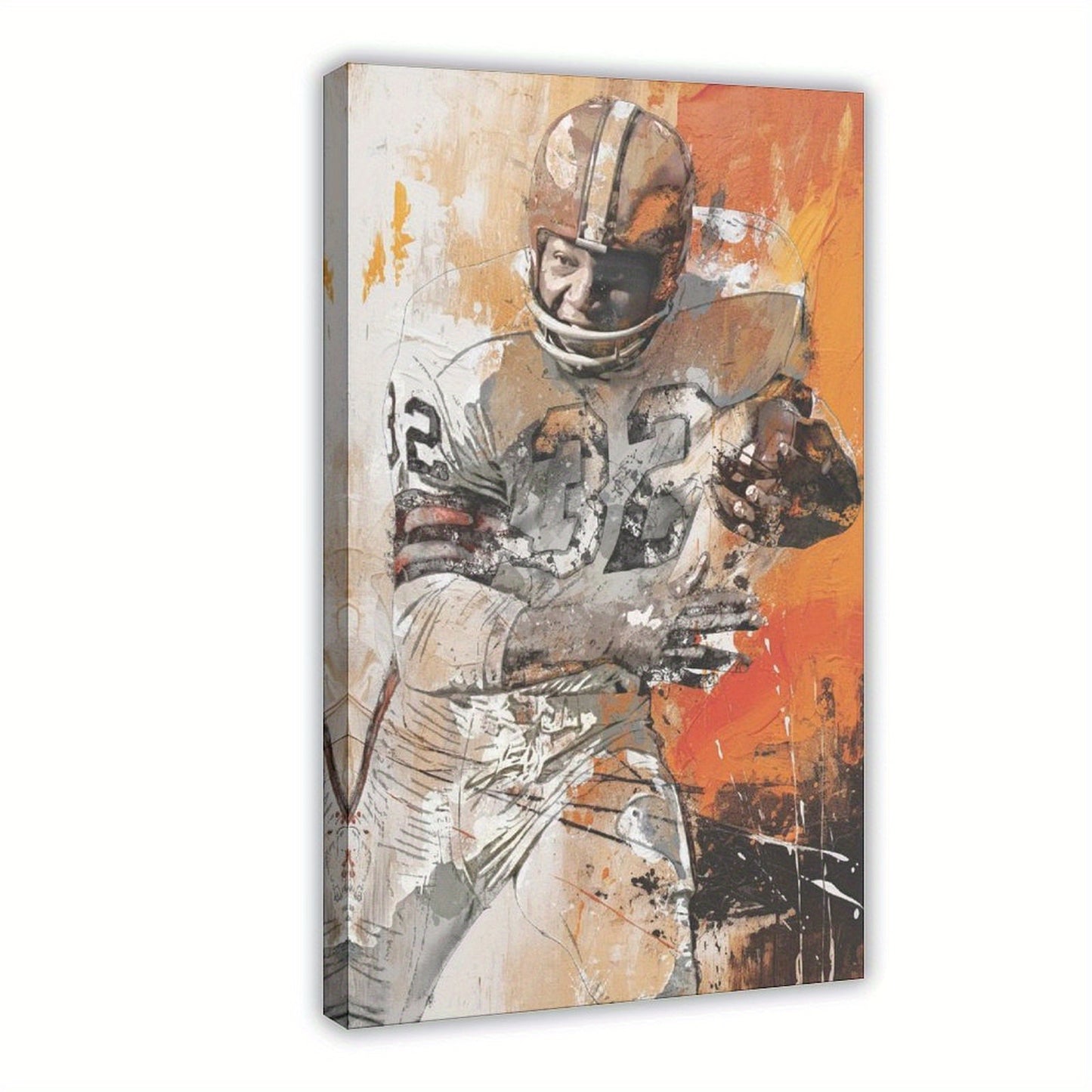 Jim Brown Legendary Football Player Canvas Wall Art