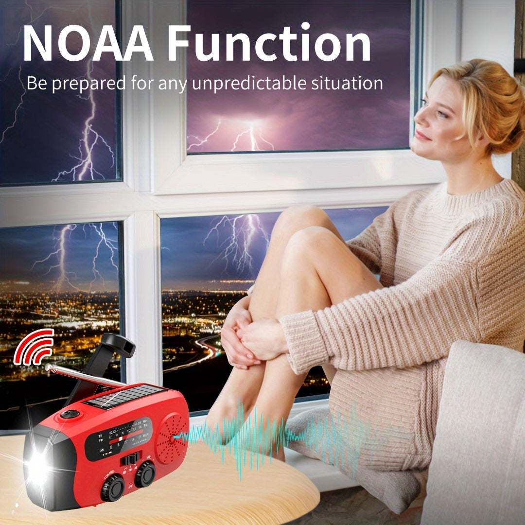Emergency Radio: Solar-Powered,  AM/FM Portable Weather Radio