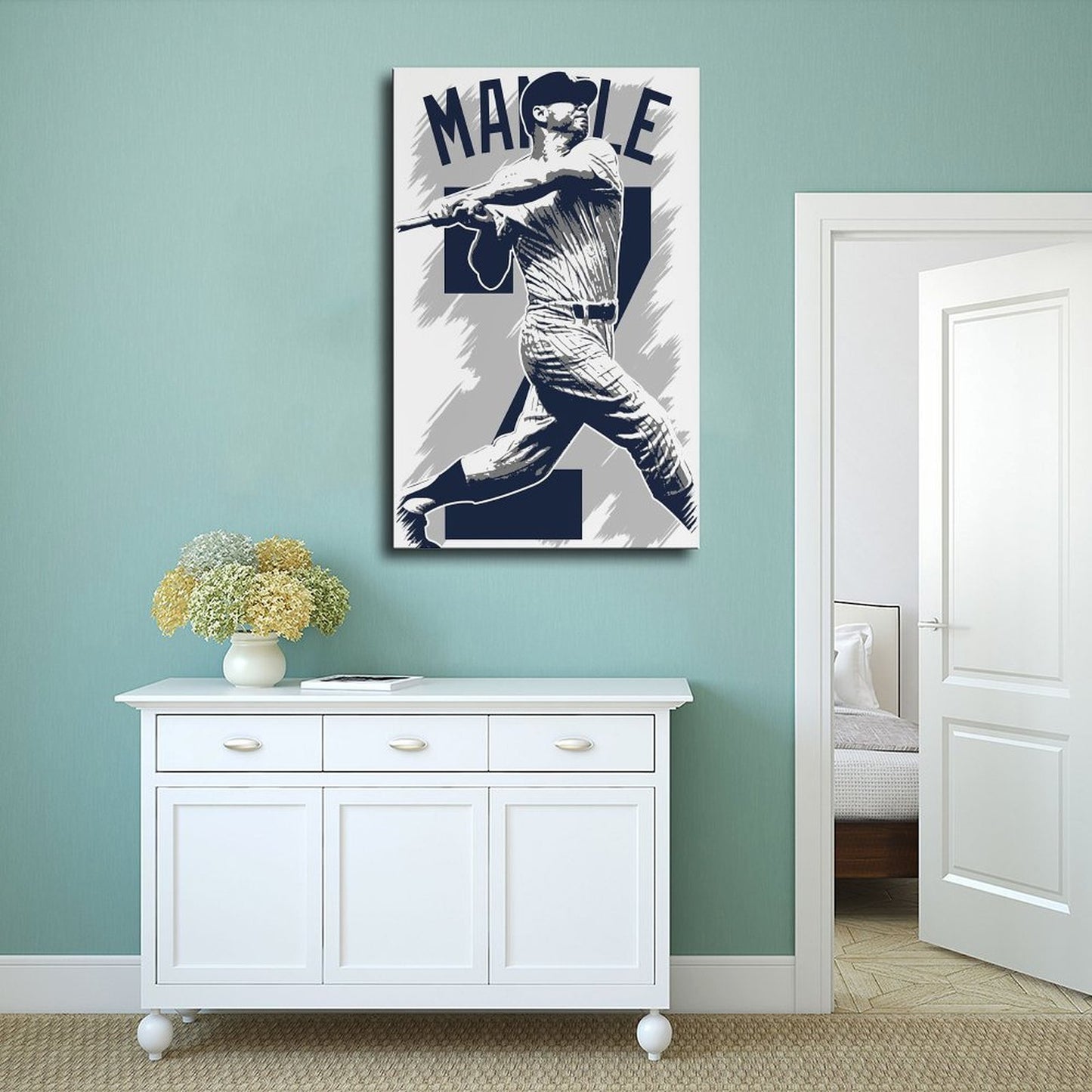 Baseball Mickey Mantle Canvas Poster