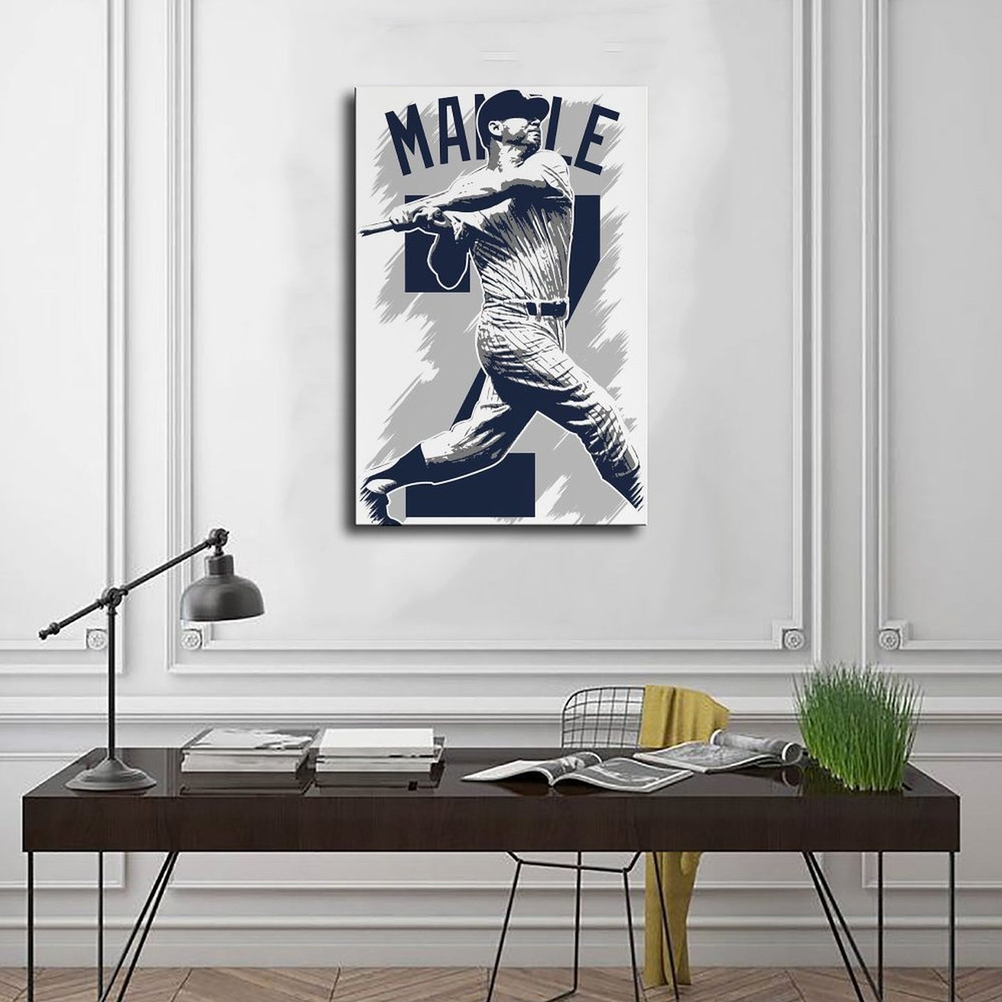 Baseball Mickey Mantle Canvas Poster