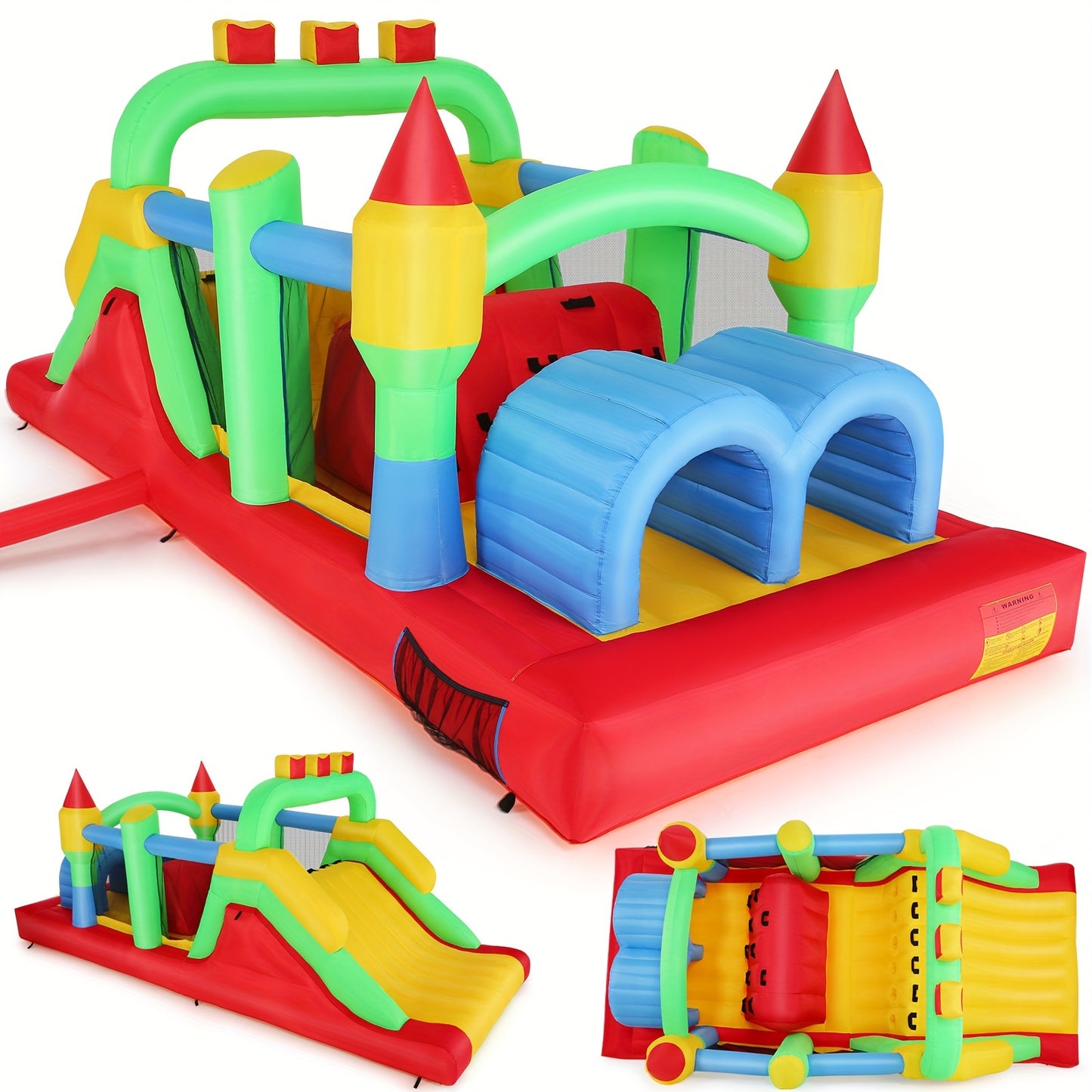 Inflatable Bounce House with Slide & Obstacles