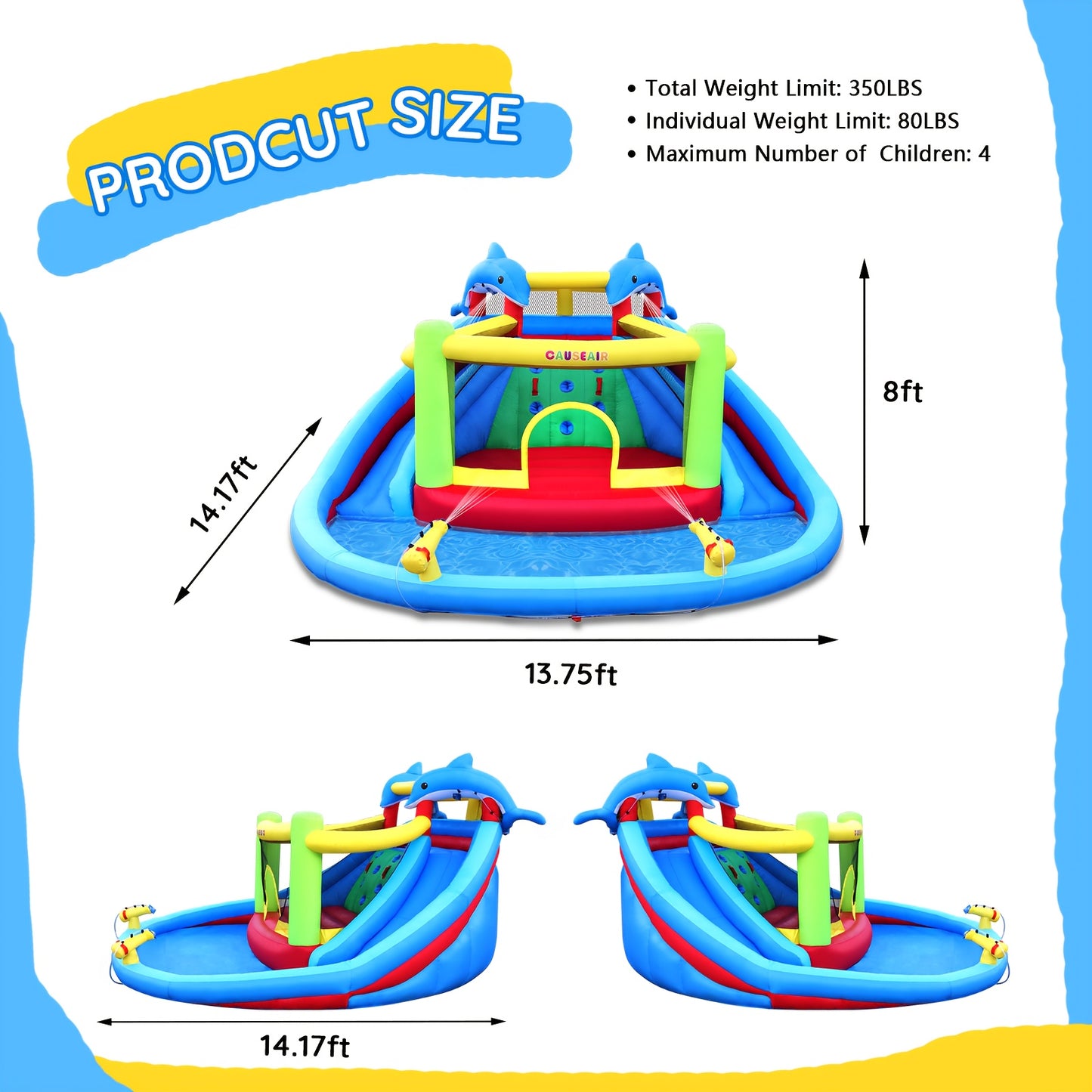 Causeair Double Slide Inflatable Bounce House