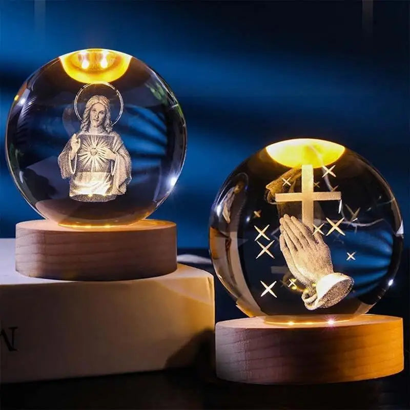 3D Christian Crystal Ball Night Light