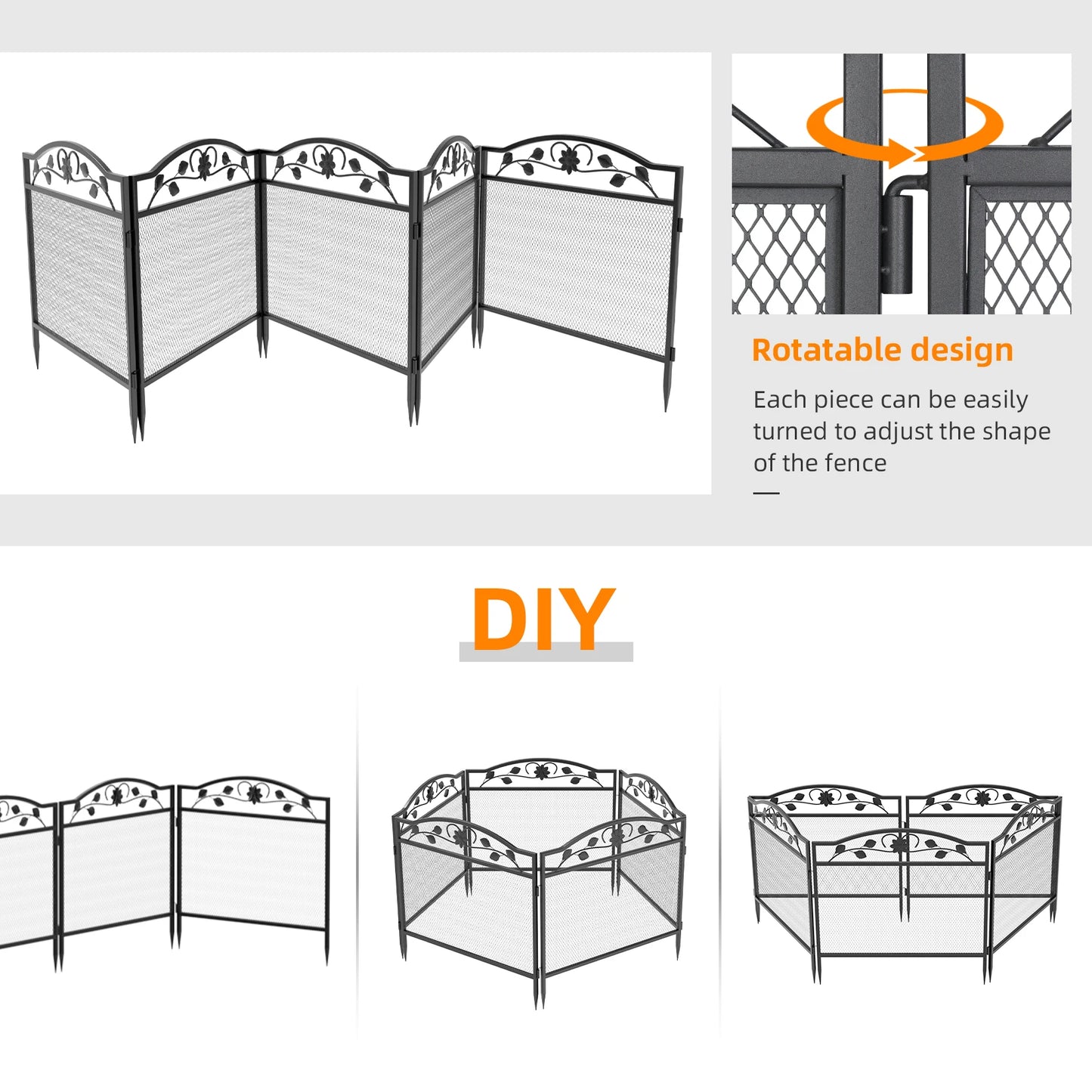 5 Panel Decorative Garden Fence