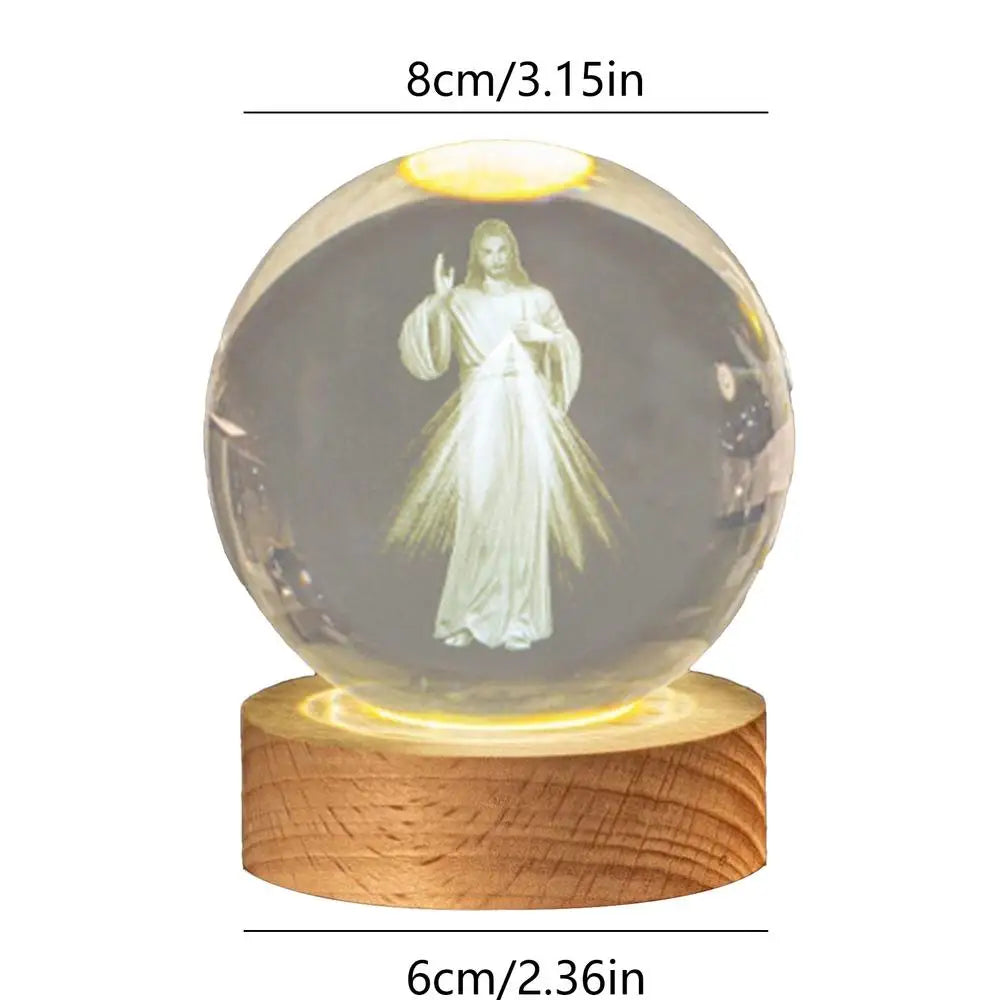 3D Christian Crystal Ball Night Light