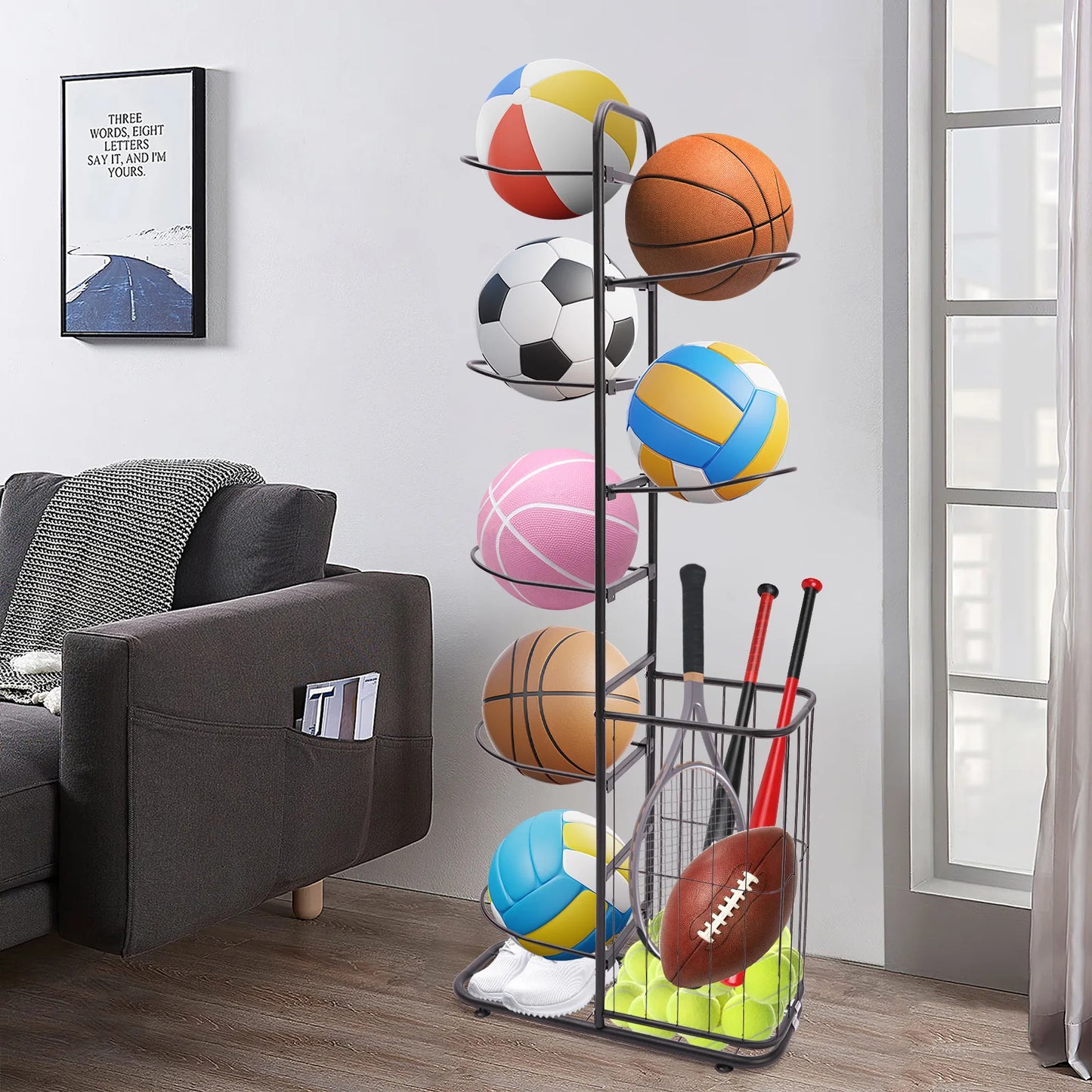 Household Kid's Ball Storage Rack