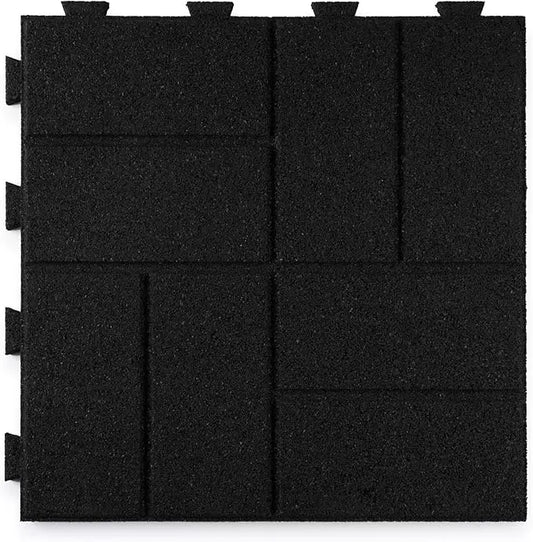 Rubber Interlocking Brick Tiles Set