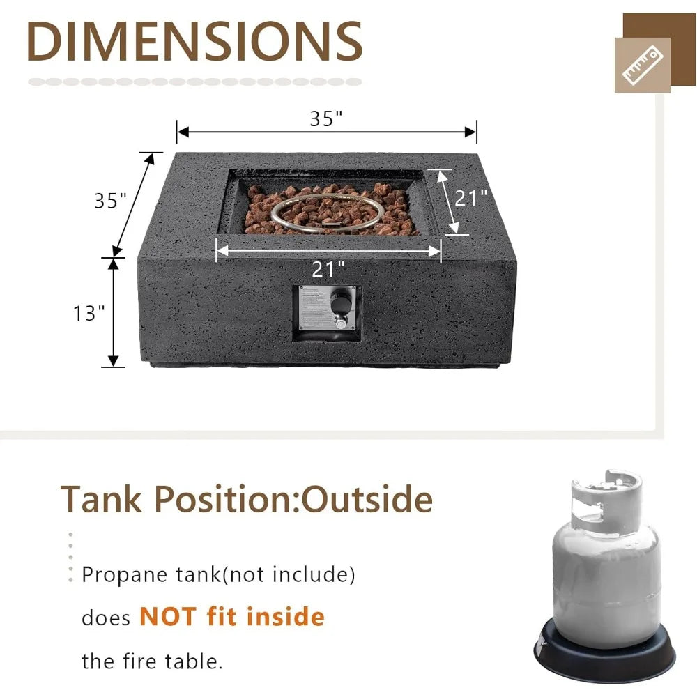 Outdoor Propane Fire Pit Table