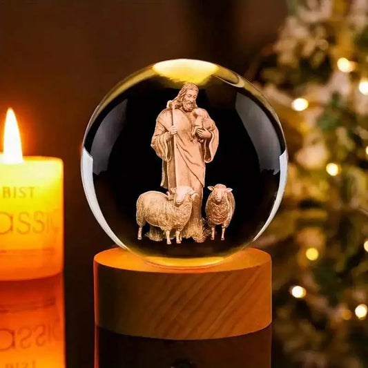 3D Christian Crystal Ball Night Light