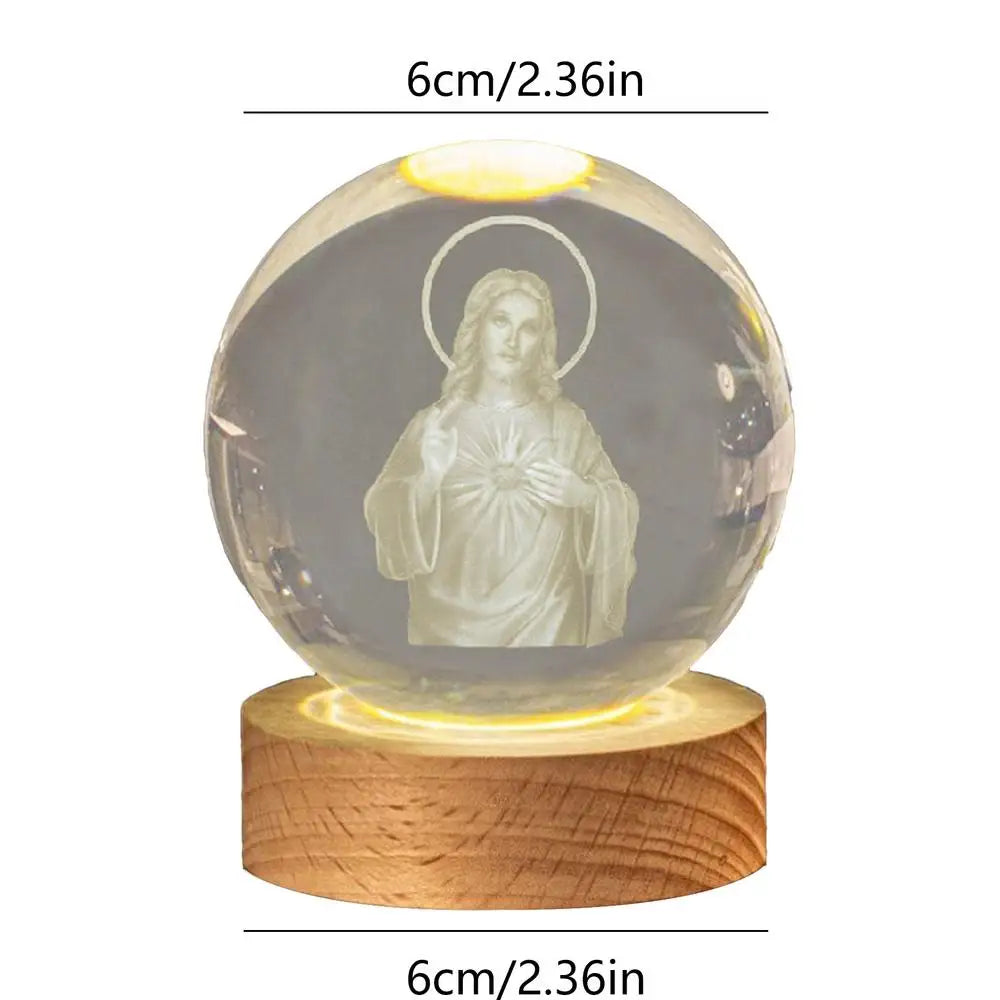 3D Christian Crystal Ball Night Light