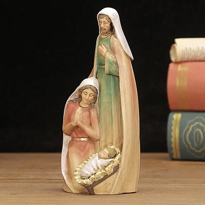 Holy Family Figure Carved Wood Collection Figures