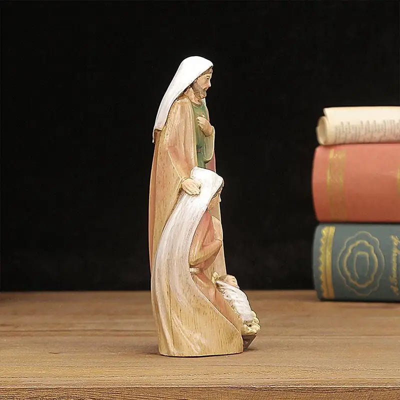 Holy Family Figure Carved Wood Collection Figures